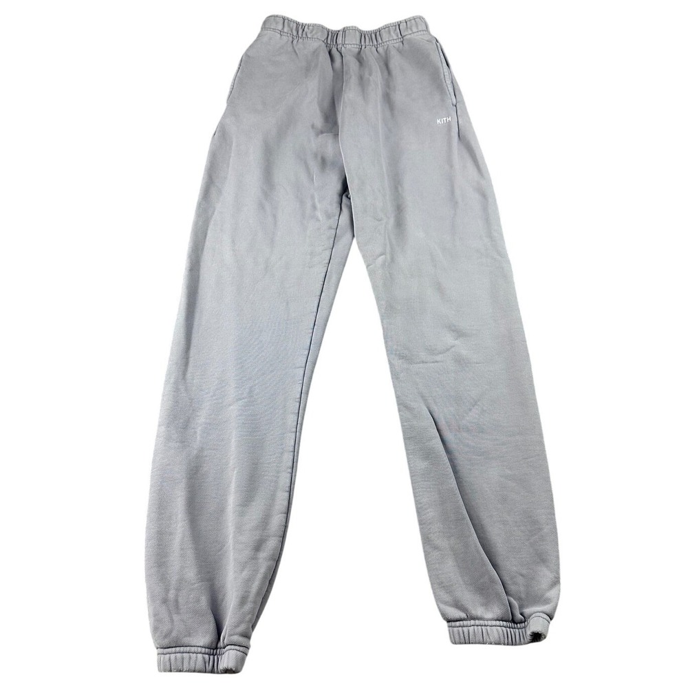 Kith Sweatpants Women S Gray Regular Fit French Terry Cotton Cuffed Athleisure